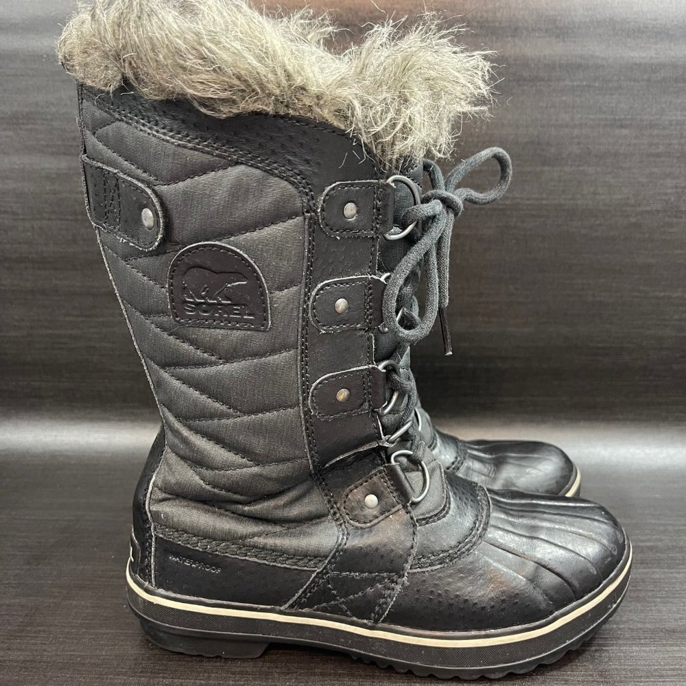 Sorel Tofino II‎ Women’s size 5 Waterproof Black Winter Lined Faux Fur Boots